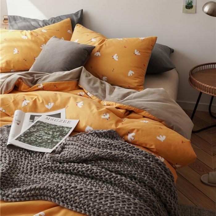 91家纺网 家纺一手货源 找家纺 棉眠 2019新款棉加绒四件套 小鸽子