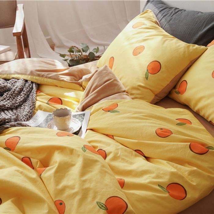 91家纺网 家纺一手货源 找家纺 棉眠 2019新款棉加绒四件套 小橘子