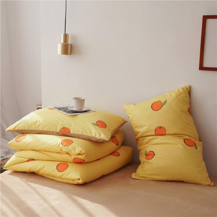 91家纺网 家纺一手货源 找家纺 棉眠 2019新款棉加绒四件套 小橘子