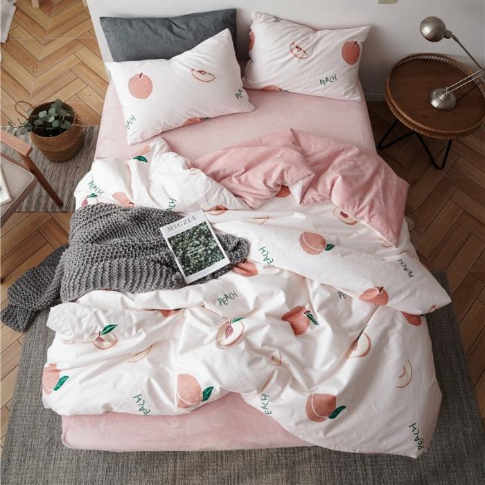 91家纺网 家纺一手货源 找家纺 棉眠 2019新款棉加绒四件套 小桃桃