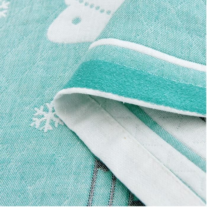 91家纺网 家纺一手货源 找家纺 混纺三层纱布非纯棉枕巾一对装比全棉成人情侣枕头巾儿童款枕巾 圣诞树-绿（一对）