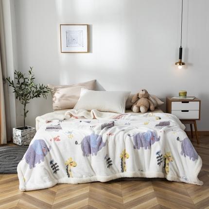 网客 2024雪花绒被套毯 大象