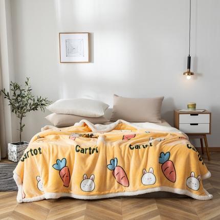 网客 2024雪花绒被套毯 胡萝卜-黄