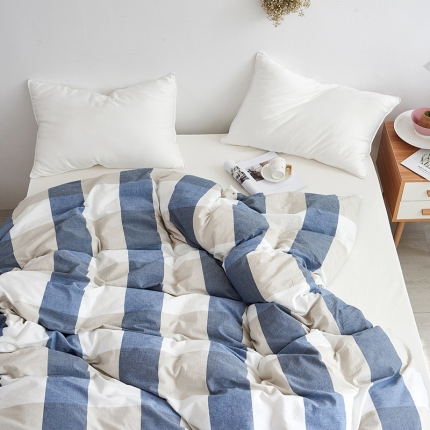 91家纺网 家纺一手货源 找家纺 MRPIG全尺寸定制水洗棉床单三件套纯棉单双人被套+一对枕套