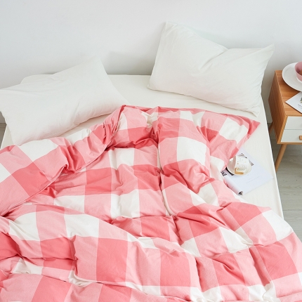 91家纺网 家纺一手货源 找家纺 MRPIG全尺寸定制水洗棉床单三件套纯棉单双人被套+一对枕套