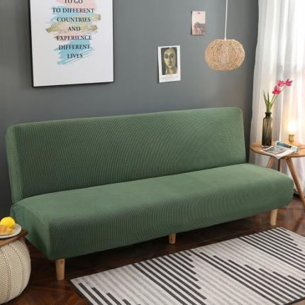 纤品绘 2020新款玉米绒无扶手沙发床套 松柏绿