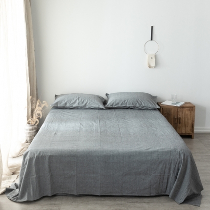 91家纺网 家纺一手货源 找家纺 MRPIG全尺寸定制水洗棉床单三件套纯棉单双人被套+一对枕套