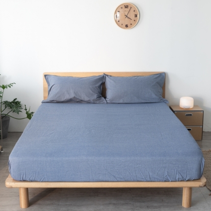 91家纺网 家纺一手货源 找家纺 简约纯色全棉水洗棉床笠单件1.5*2纯棉床罩床垫保护套1.8