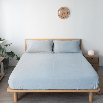 91家纺网 家纺一手货源 找家纺 简约纯色全棉水洗棉床笠单件1.5*2纯棉床罩床垫保护套1.8