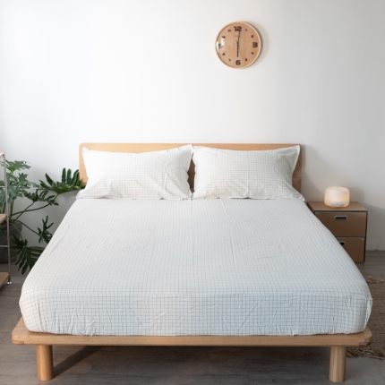 91家纺网 家纺一手货源 找家纺 简约纯色全棉水洗棉床笠单件1.5*2纯棉床罩床垫保护套1.8