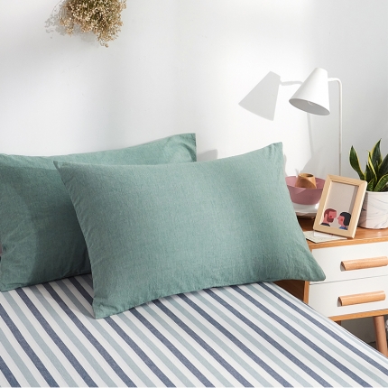 91家纺网 家纺一手货源 找家纺 MR.PIG 全尺寸定制单品全棉色织枕套纯棉这套水洗棉枕头套