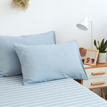 91家纺网 家纺一手货源 找家纺 MR.PIG 全尺寸定制单品全棉色织枕套纯棉这套水洗棉枕头套