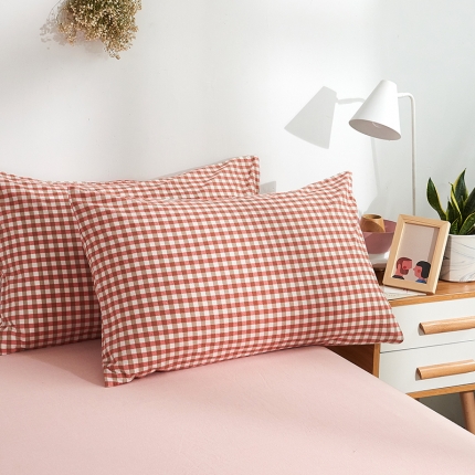 91家纺网 家纺一手货源 找家纺 MR.PIG 全尺寸定制单品全棉色织枕套纯棉这套水洗棉枕头套