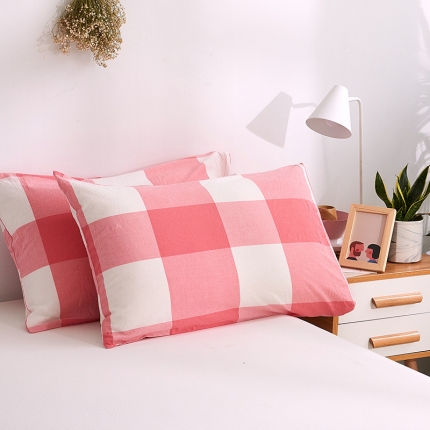 91家纺网 家纺一手货源 找家纺 MR.PIG 全尺寸定制单品全棉色织枕套纯棉这套水洗棉枕头套