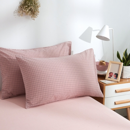 91家纺网 家纺一手货源 找家纺 MR.PIG 全尺寸定制单品全棉色织枕套纯棉这套水洗棉枕头套