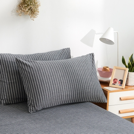 91家纺网 家纺一手货源 找家纺 MR.PIG 全尺寸定制单品全棉色织枕套纯棉这套水洗棉枕头套