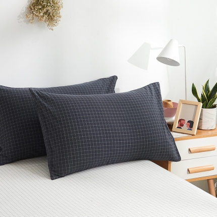 91家纺网 家纺一手货源 找家纺 MR.PIG 全尺寸定制单品全棉色织枕套纯棉这套水洗棉枕头套