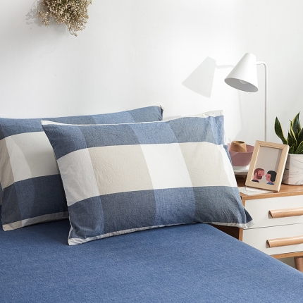 91家纺网 家纺一手货源 找家纺 MR.PIG 全尺寸定制单品全棉色织枕套纯棉这套水洗棉枕头套