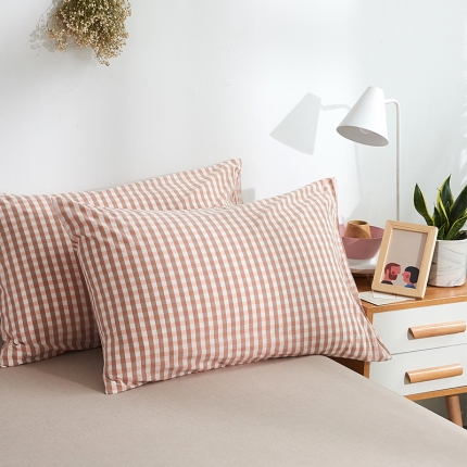 91家纺网 家纺一手货源 找家纺 MR.PIG 全尺寸定制单品全棉色织枕套纯棉这套水洗棉枕头套