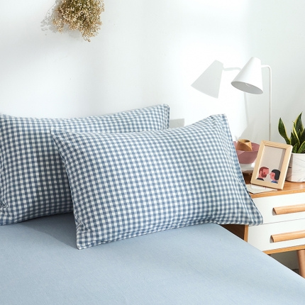 91家纺网 家纺一手货源 找家纺 MR.PIG 全尺寸定制单品全棉色织枕套纯棉这套水洗棉枕头套