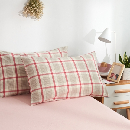 91家纺网 家纺一手货源 找家纺 MR.PIG 全尺寸定制单品全棉色织枕套纯棉这套水洗棉枕头套