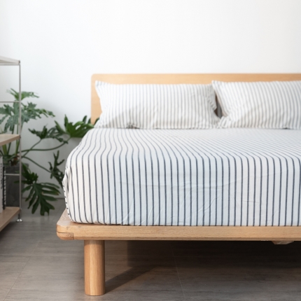 91家纺网 家纺一手货源 找家纺 简约纯色全棉水洗棉床笠单件1.5*2纯棉床罩床垫保护套1.8