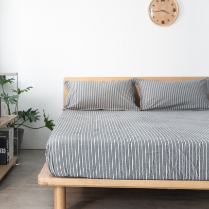 91家纺网 家纺一手货源 找家纺 简约纯色全棉水洗棉床笠单件1.5*2纯棉床罩床垫保护套1.8