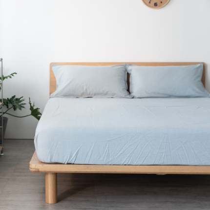 91家纺网 家纺一手货源 找家纺 简约纯色全棉水洗棉床笠单件1.5*2纯棉床罩床垫保护套1.8