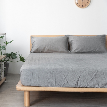 91家纺网 家纺一手货源 找家纺 简约纯色全棉水洗棉床笠单件1.5*2纯棉床罩床垫保护套1.8