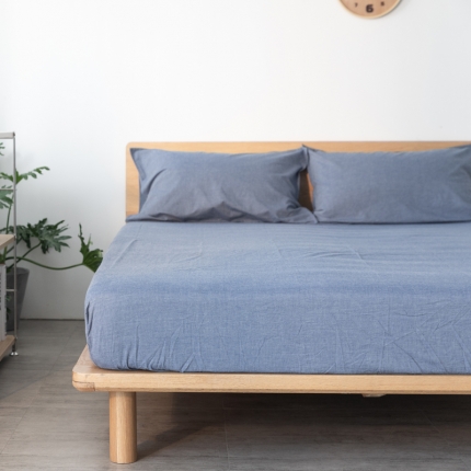 91家纺网 家纺一手货源 找家纺 简约纯色全棉水洗棉床笠单件1.5*2纯棉床罩床垫保护套1.8