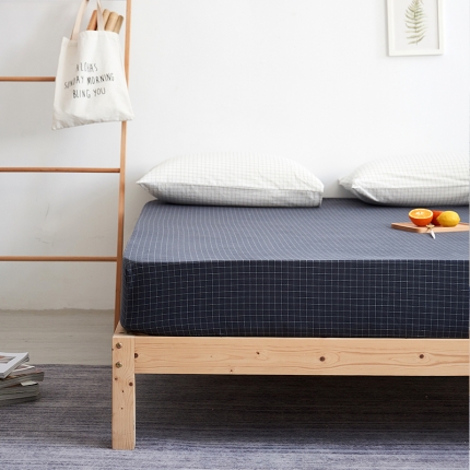 91家纺网 家纺一手货源 找家纺 简约纯色全棉水洗棉床笠单件1.5*2纯棉床罩床垫保护套1.8