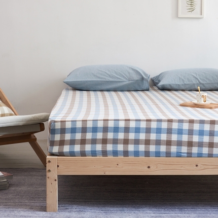 91家纺网 家纺一手货源 找家纺 简约纯色全棉水洗棉床笠单件1.5*2纯棉床罩床垫保护套1.8