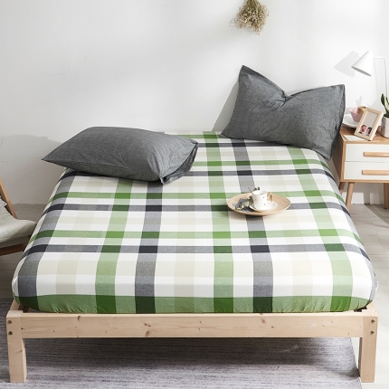 91家纺网 家纺一手货源 找家纺 简约纯色全棉水洗棉床笠单件1.5*2纯棉床罩床垫保护套1.8