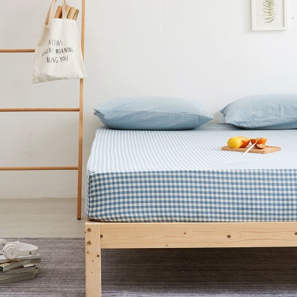 91家纺网 家纺一手货源 找家纺 简约纯色全棉水洗棉床笠单件1.5*2纯棉床罩床垫保护套1.8