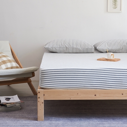 91家纺网 家纺一手货源 找家纺 简约纯色全棉水洗棉床笠单件1.5*2纯棉床罩床垫保护套1.8