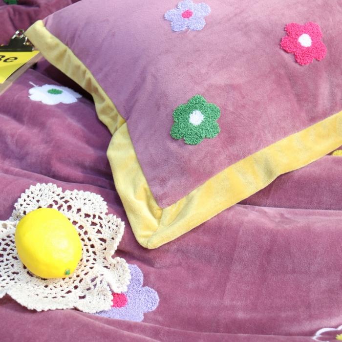 91家纺网 家纺一手货源 找家纺 （总）润缦 2019 ins泫雅风宝宝绒四件套牛奶绒四件套