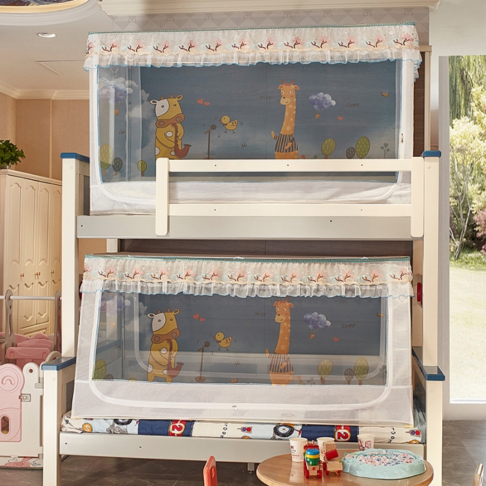 91家纺网 家纺一手货源 找家纺 （总）迪凡保罗 5806数码印花子母床拉链蚊帐(不锈钢支架）