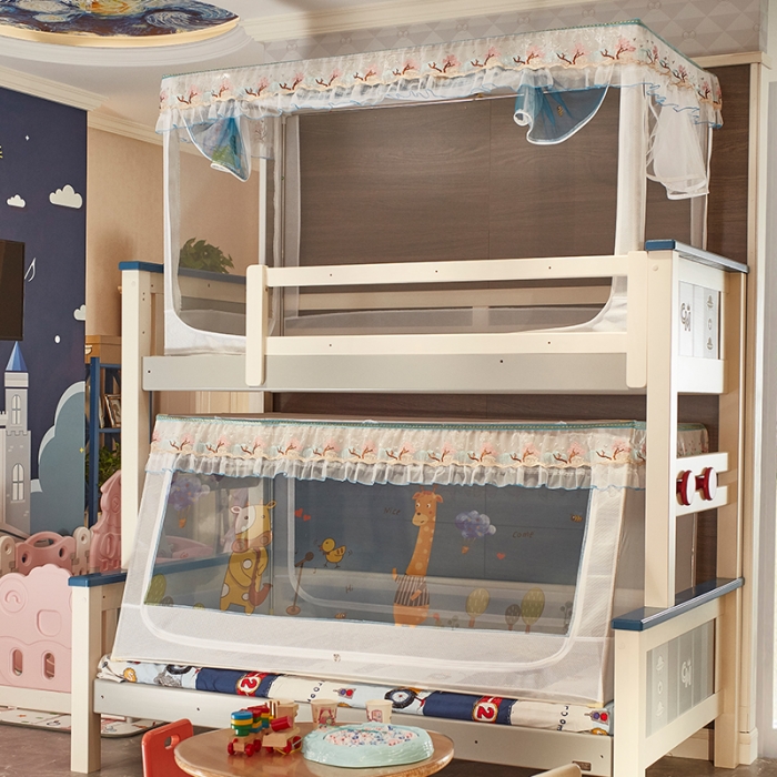 91家纺网 家纺一手货源 找家纺 （总）迪凡保罗 5806数码印花子母床拉链蚊帐(不锈钢支架）