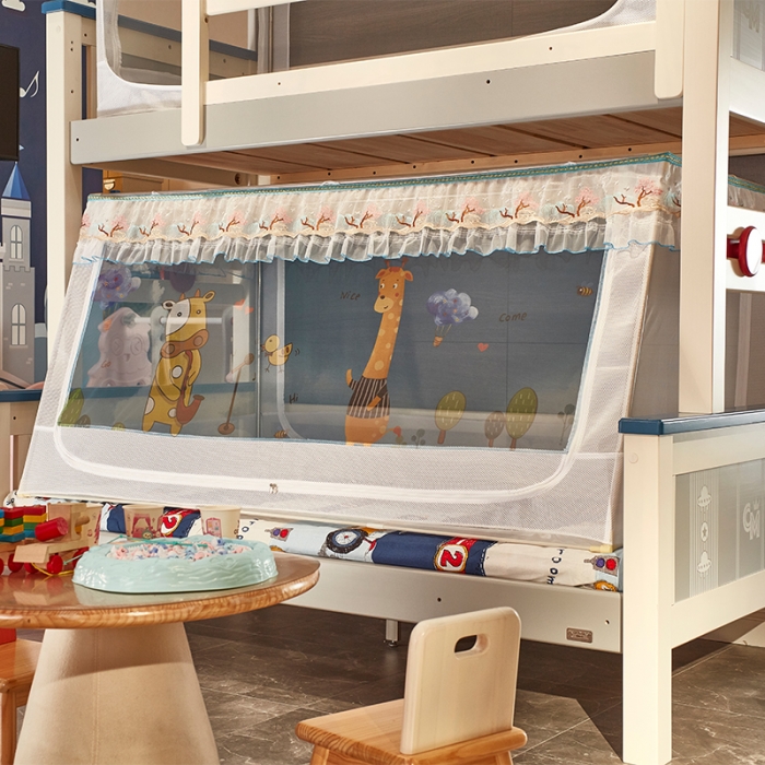 91家纺网 家纺一手货源 找家纺 （总）迪凡保罗 5806数码印花子母床拉链蚊帐(不锈钢支架）