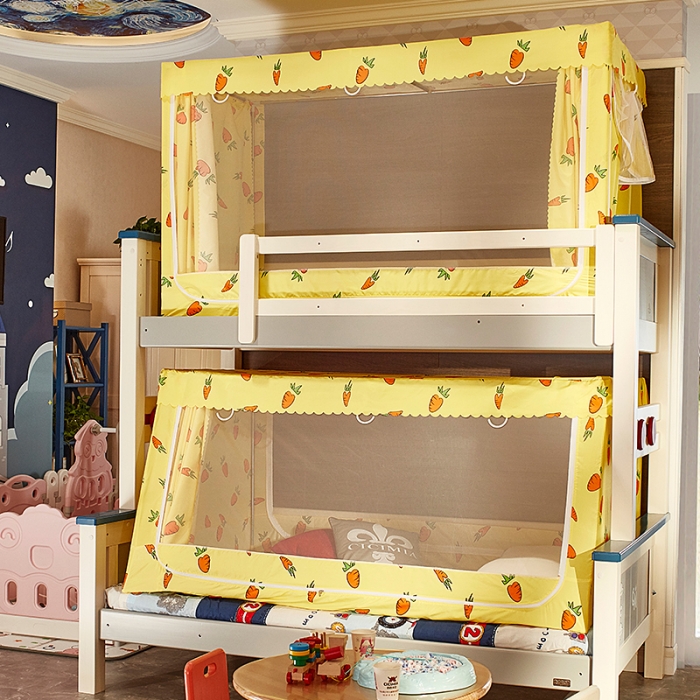 91家纺网 家纺一手货源 找家纺 （总）迪凡保罗 5807遮光帘子母床拉链蚊-不锈钢支架