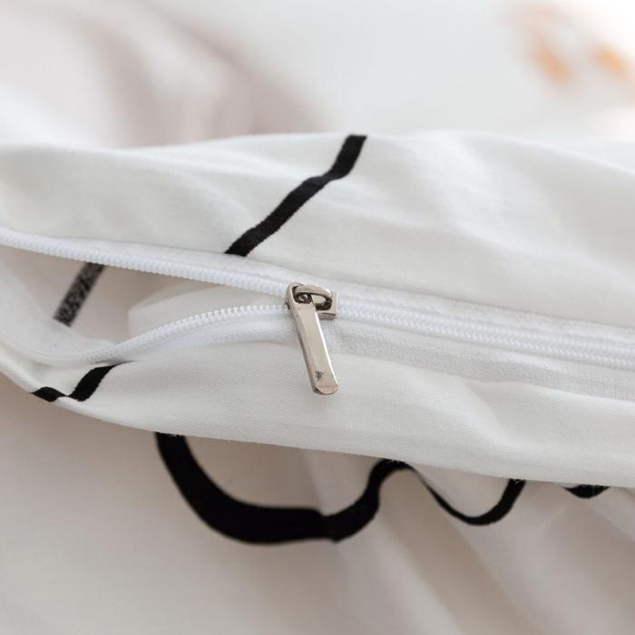 91家纺网 家纺一手货源 找家纺 艾沁 2019全棉13372北欧简约抽象风四件套床单款 蓝湾