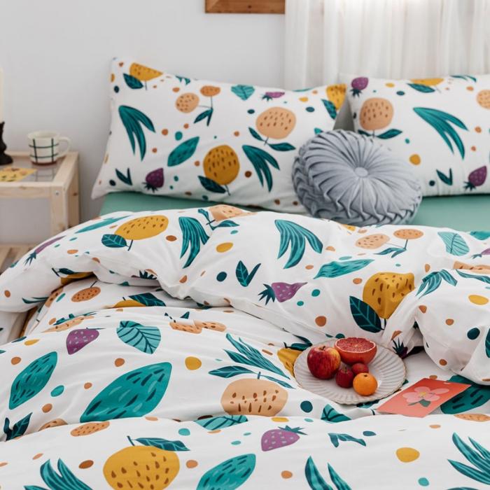 91家纺网 家纺一手货源 找家纺 艾沁 2019全棉13372北欧简约抽象风四件套床单款 硕果