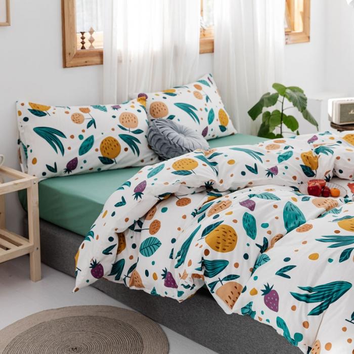 91家纺网 家纺一手货源 找家纺 艾沁 2019全棉13372北欧简约抽象风四件套床单款 硕果