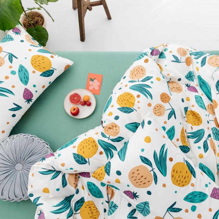 91家纺网 家纺一手货源 找家纺 艾沁 2019全棉13372北欧简约抽象风四件套床单款 硕果