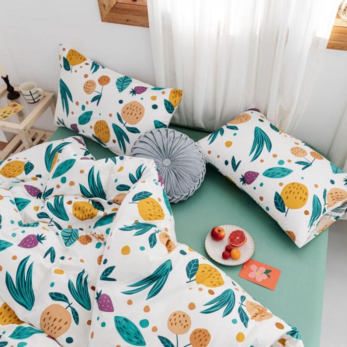 91家纺网 家纺一手货源 找家纺 艾沁 2019全棉13372北欧简约抽象风四件套床单款 硕果