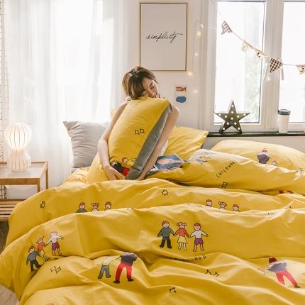 91家纺网 家纺一手货源 找家纺 （总）窝米 2019新款圆网棉加绒四件套床单款