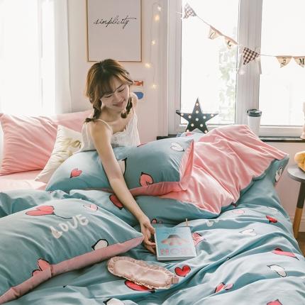 91家纺网 家纺一手货源 找家纺 （总）窝米 2019新款圆网棉加绒四件套床单款