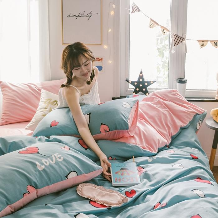 91家纺网 家纺一手货源 找家纺 （总）窝米 2019新款圆网棉加绒四件套床单款