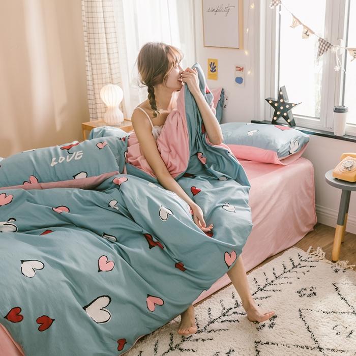 91家纺网 家纺一手货源 找家纺 （总）窝米 2019新款圆网棉加绒四件套床单款