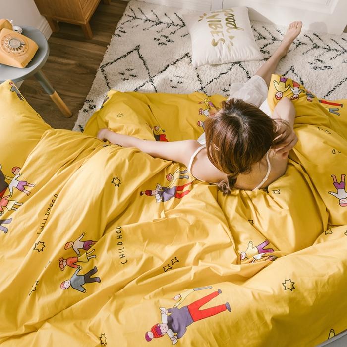 91家纺网 家纺一手货源 找家纺 窝米 2019新款圆网棉加绒四件套床单款 美好童年